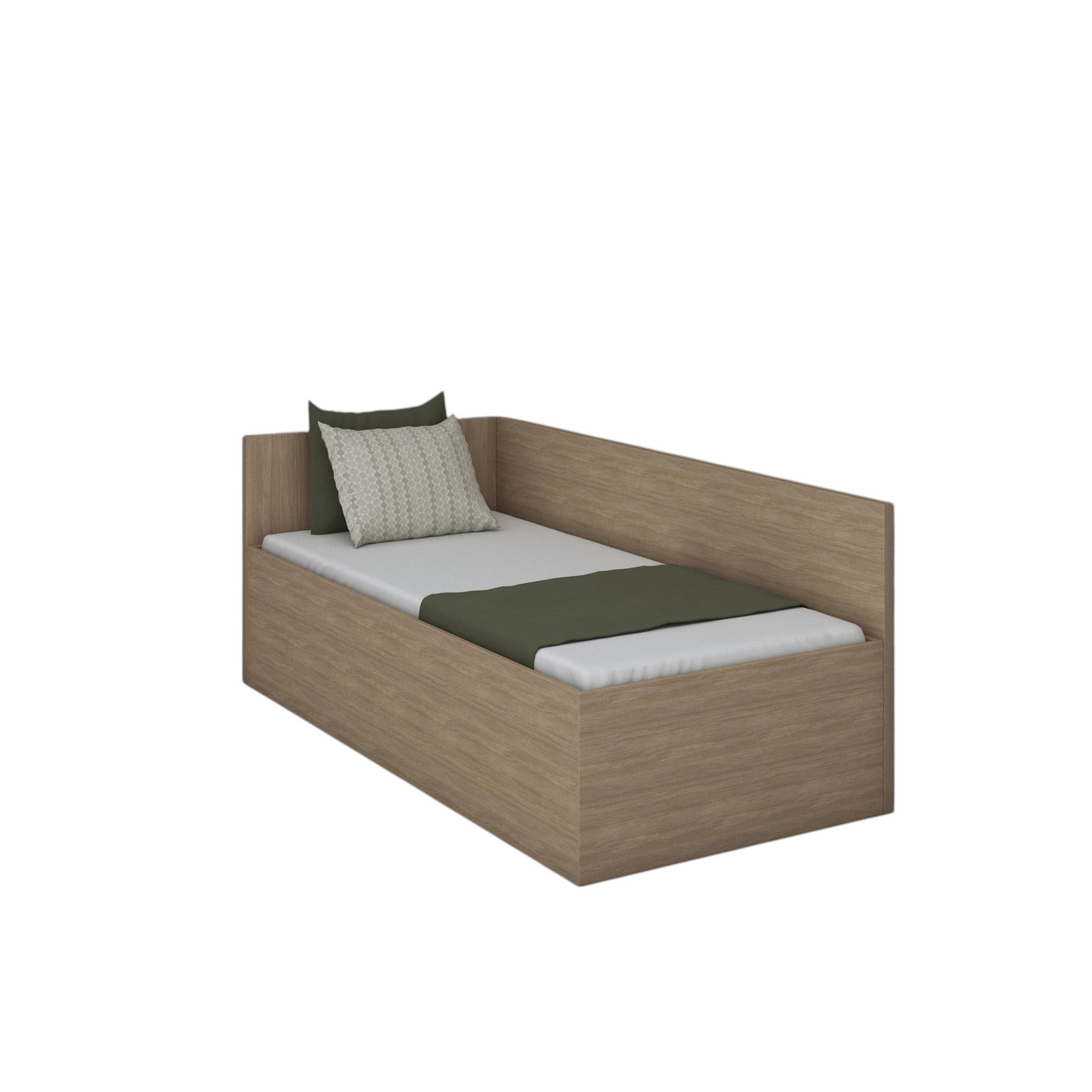 RFG Side board for single bed, 2072 x 36 x 800 mm, oak sonoma