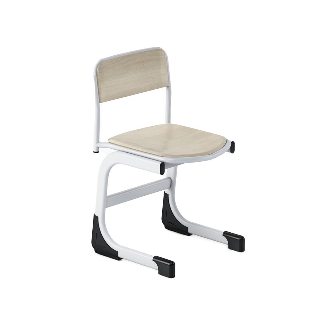 RFG School chair Edu, 430 x 425 x 460 mm, oak color, grey metal, from VIII to XII grade, set of 2