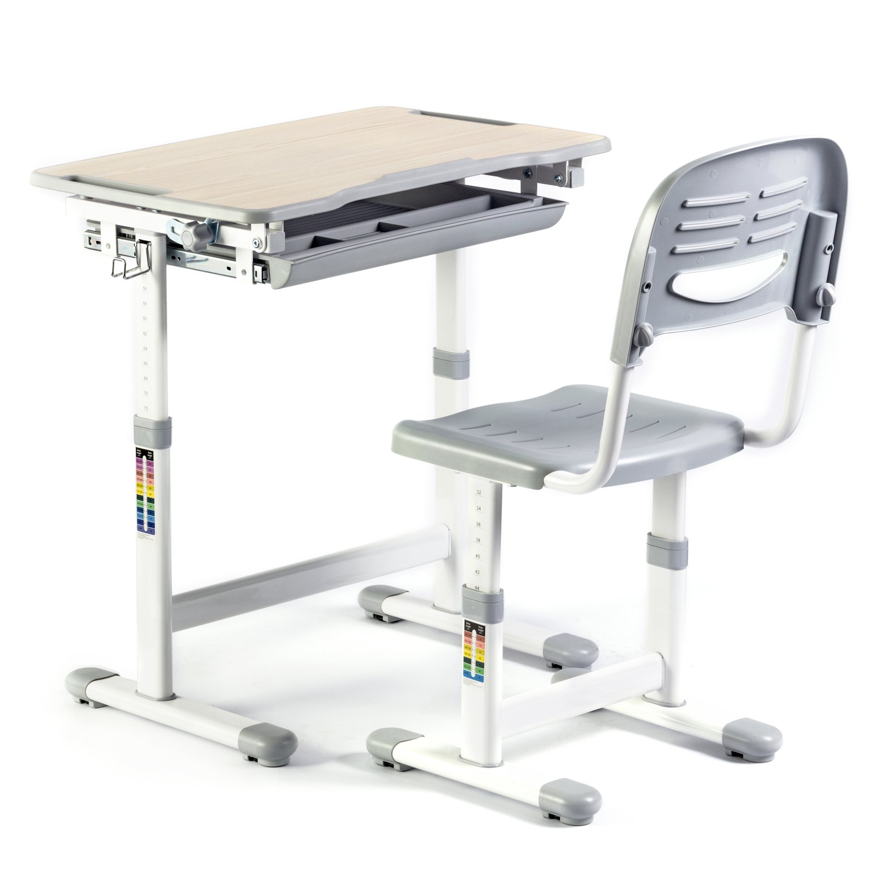 RFG Ergonomic School Desk and Chair Ergo Tech B201N, grey