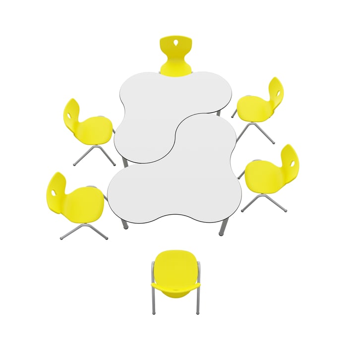 RFG School Desk Puzzle, HPL white top, height 68 cm, grades I–IV