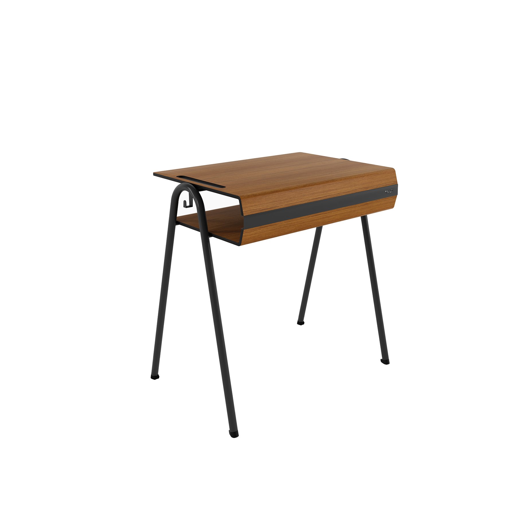 RFG Desk Dale, single, for grades above VIII, 900 x 500 x 750 mm, teak top, black metal