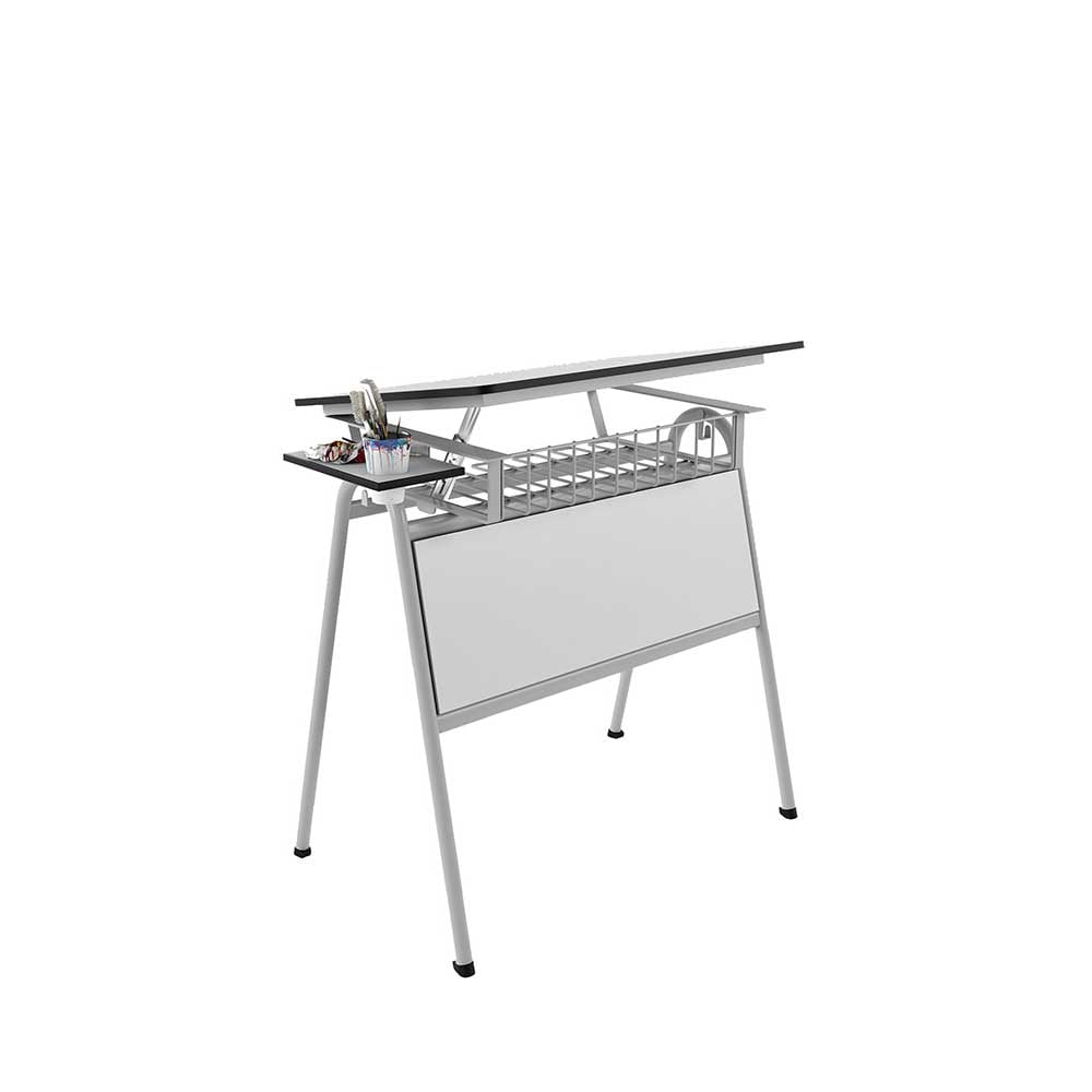 RFG Drawing table Letme, above 8th grade, 700 x 500 x 750 mm, gray top, gray metal, 2 pcs set
