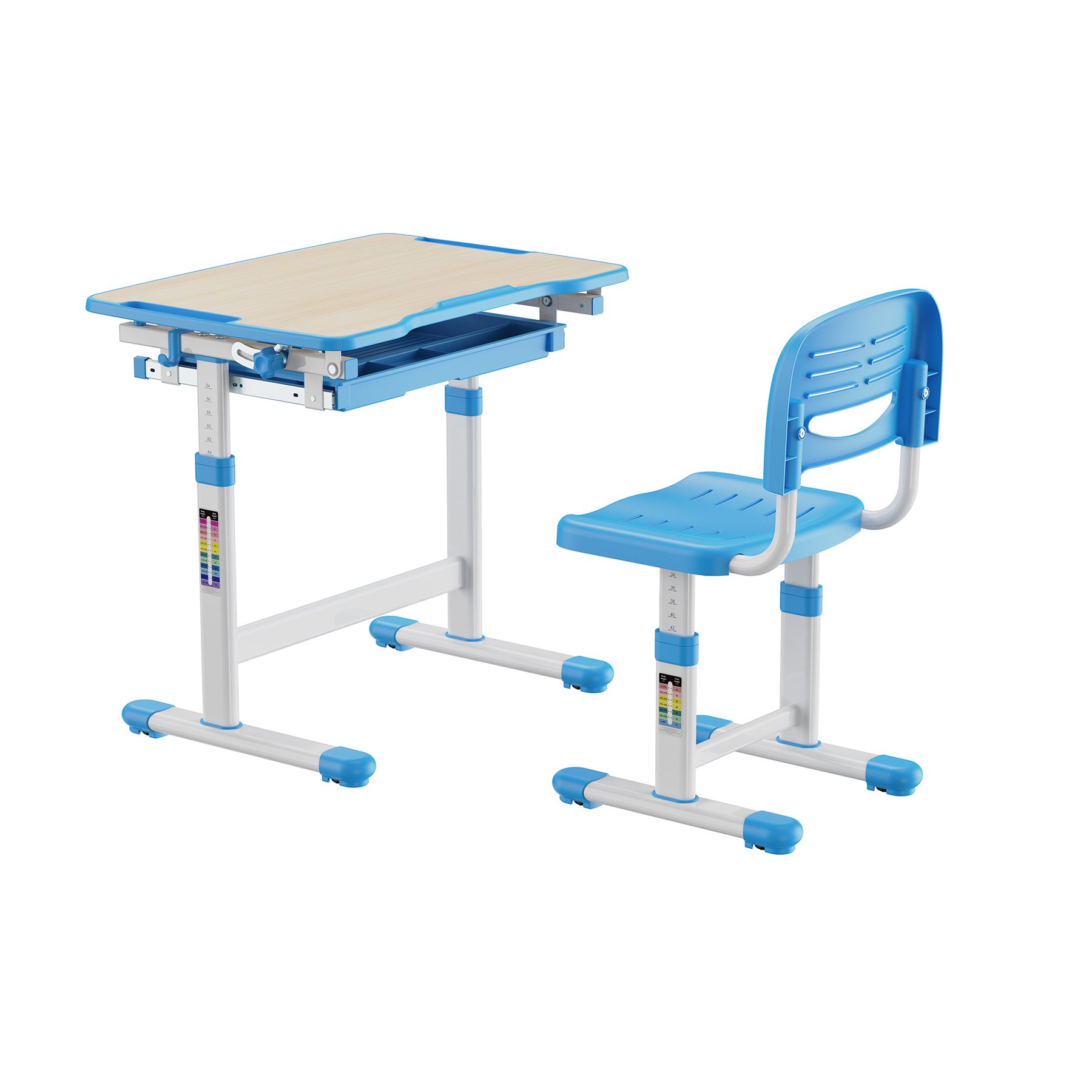 RFG Ergonomic school desk and chair Ergo Tech B207, blue