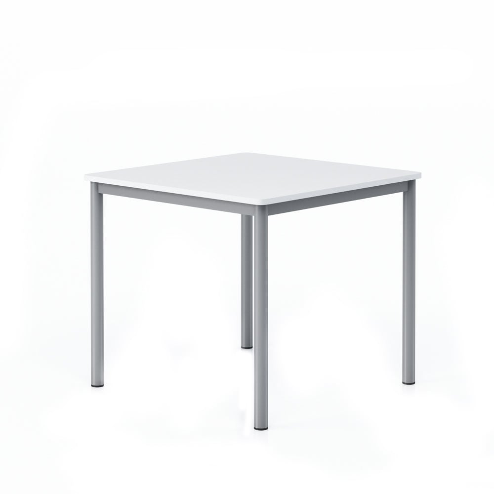 RFG School desk Kare, above VIII grade, 800 x 800 x 750 mm, white top, grey metal