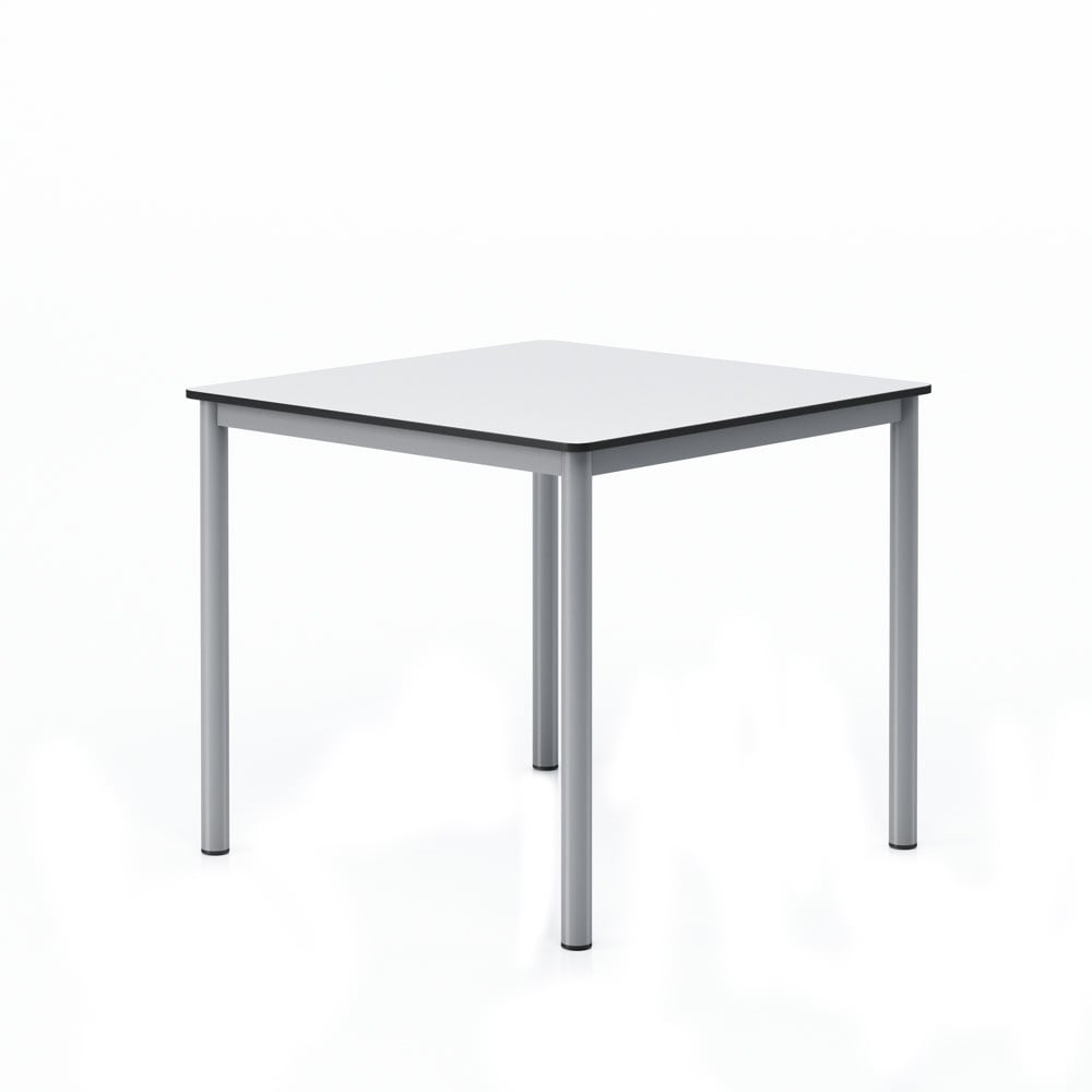 RFG School Desk Kare, above 8th grade, 800 x 800 x 750 mm, HPL, white top, gray metal