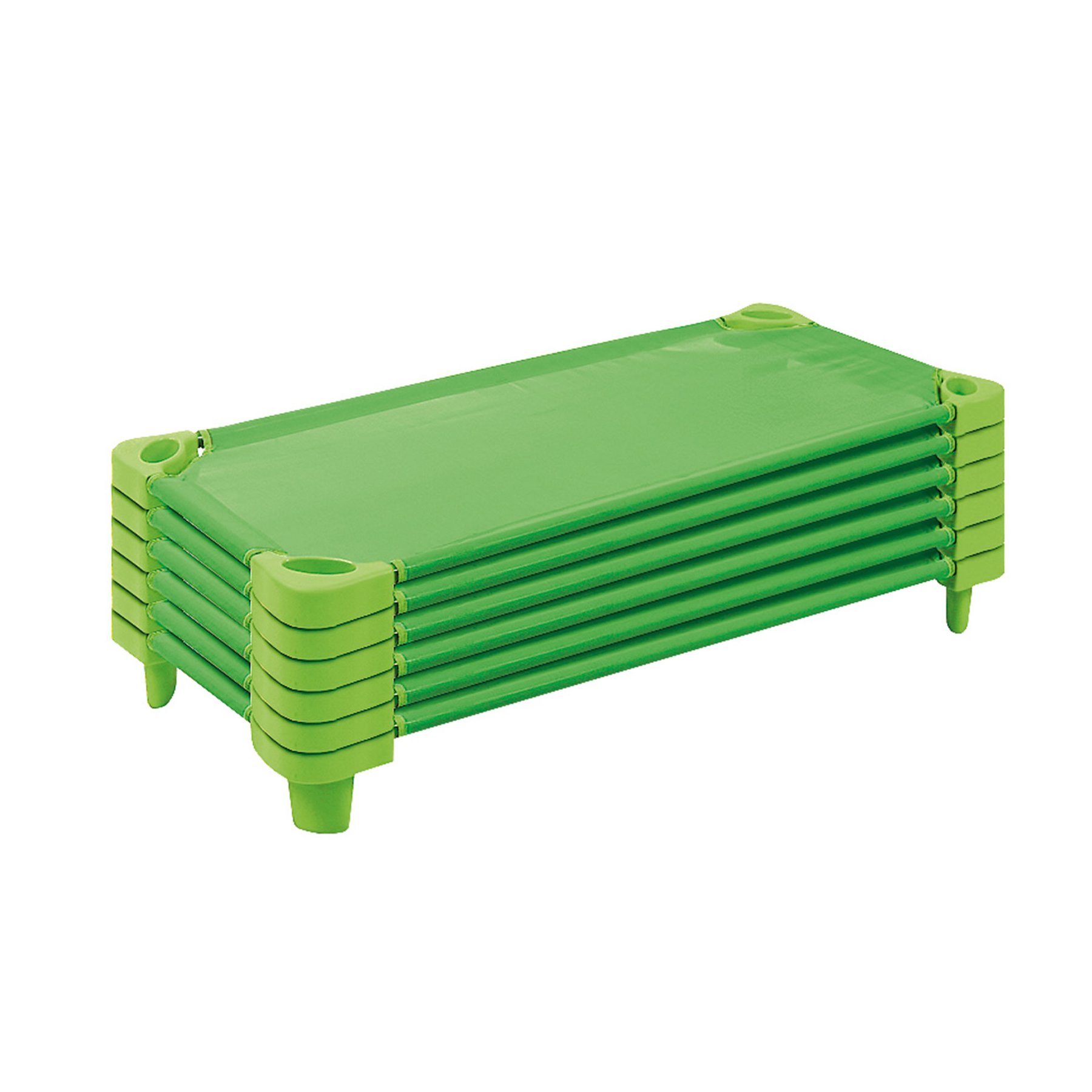 Nowa Szkola Stackable Bed, 133 x 57 x 15 cm, green, 6 pieces