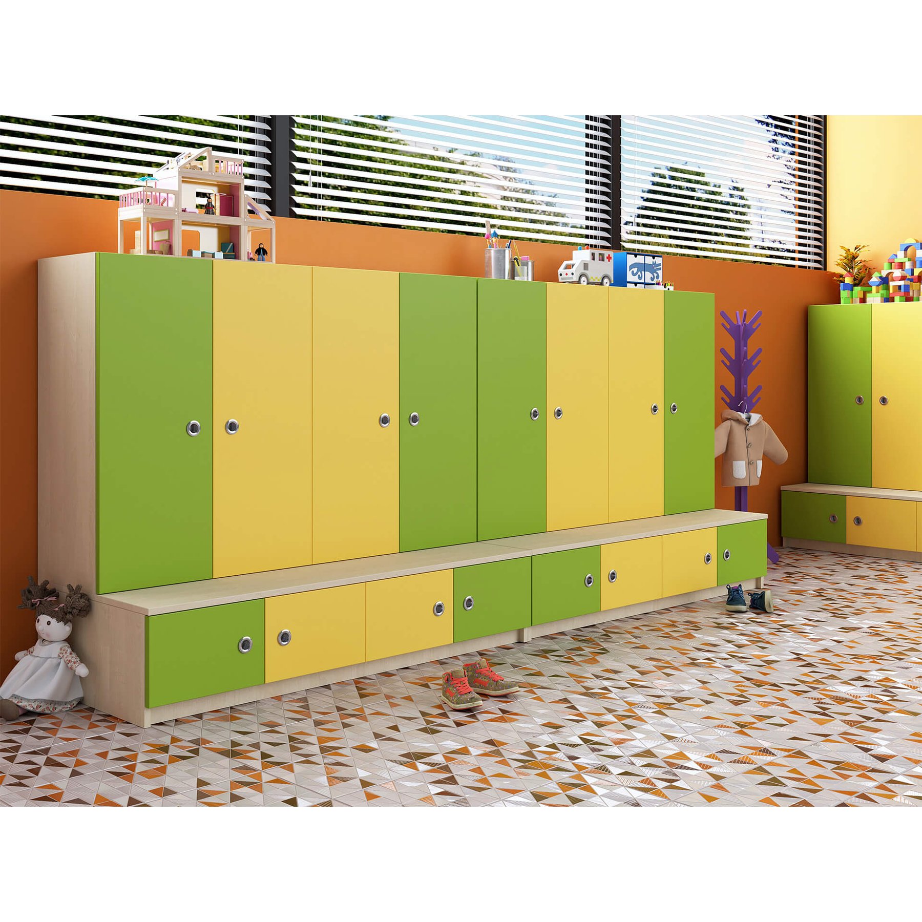 Wardrobe, childrenās, with shoe cabinet, 2 doors, 700 x 600 x 1200 mm