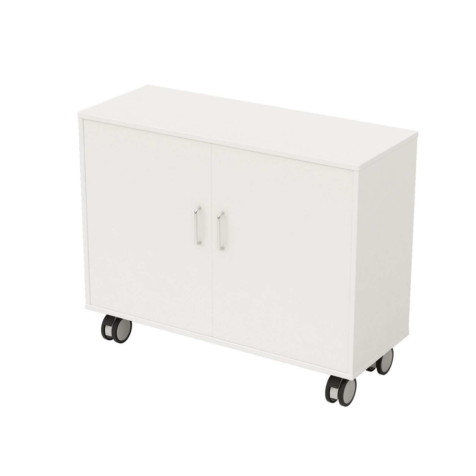 Cabinet RFG, with two doors, 104 x 40 x 90 cm, chipboard, light grey, assembled sample