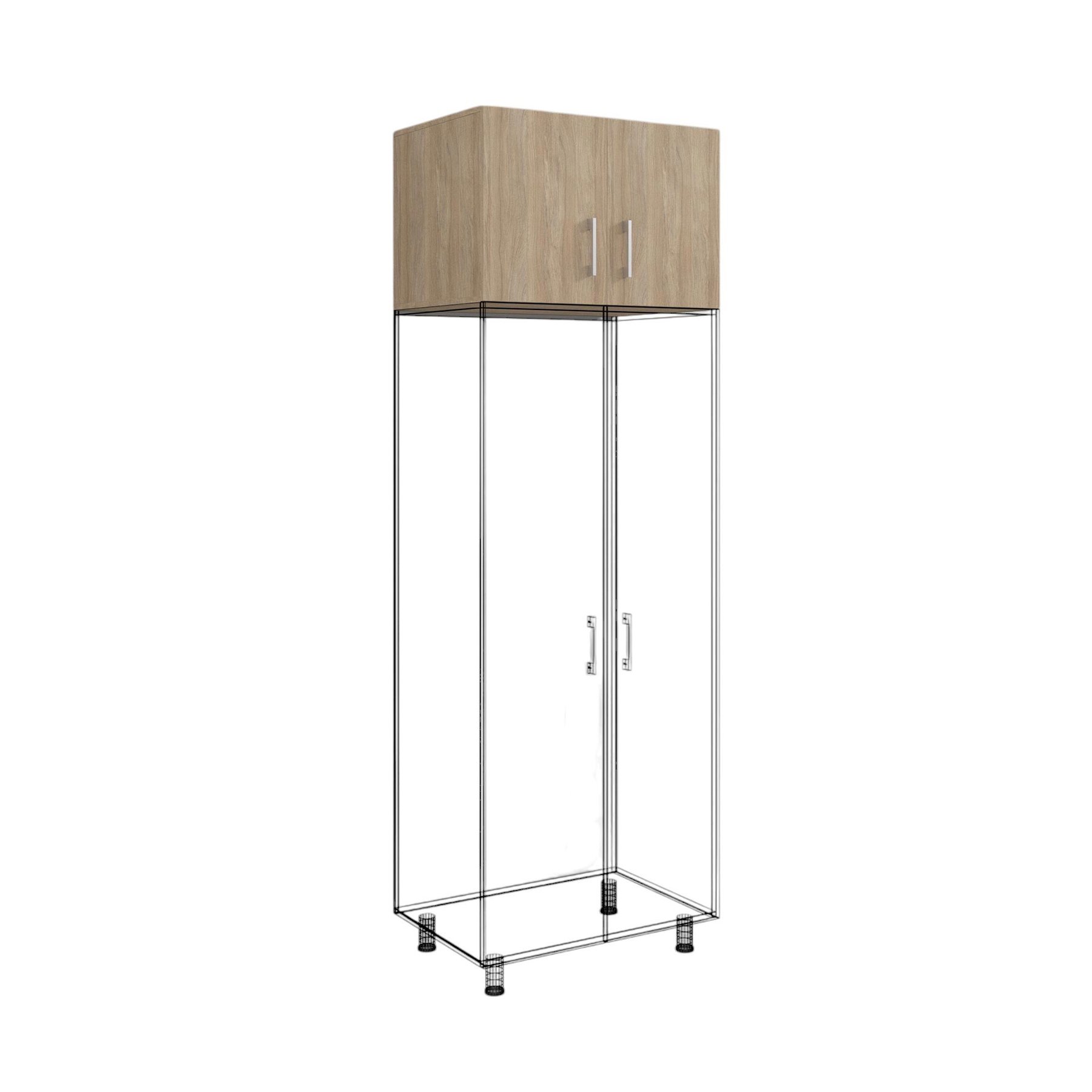RFG Add-on Unit, double, 800 x 560 x 500 mm, sonoma oak