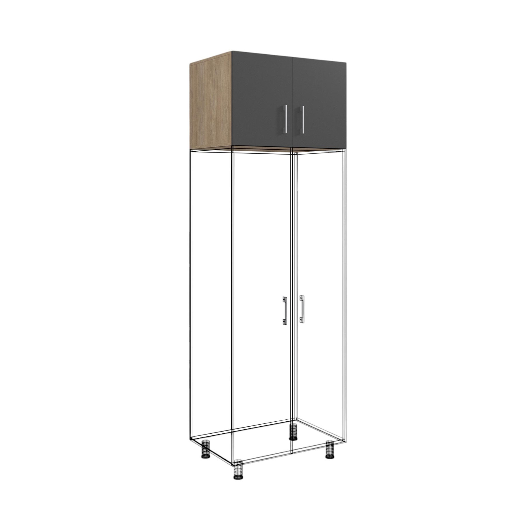 RFG Top unit, double, 800 x 560 x 500 mm, graphite