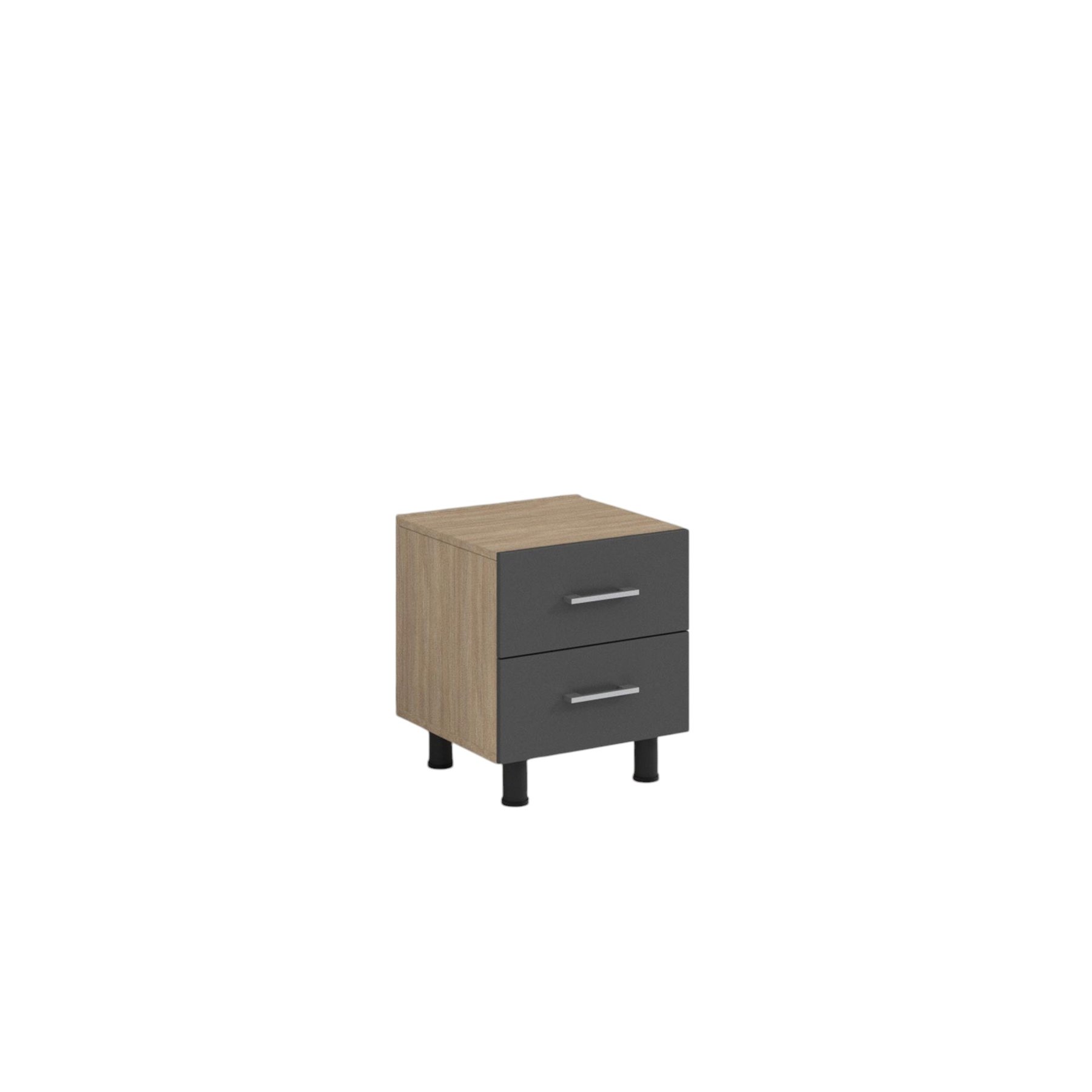 RFG Cabinet with two drawers, 450 x 400 x 500 mm, sonoma oak and graphite