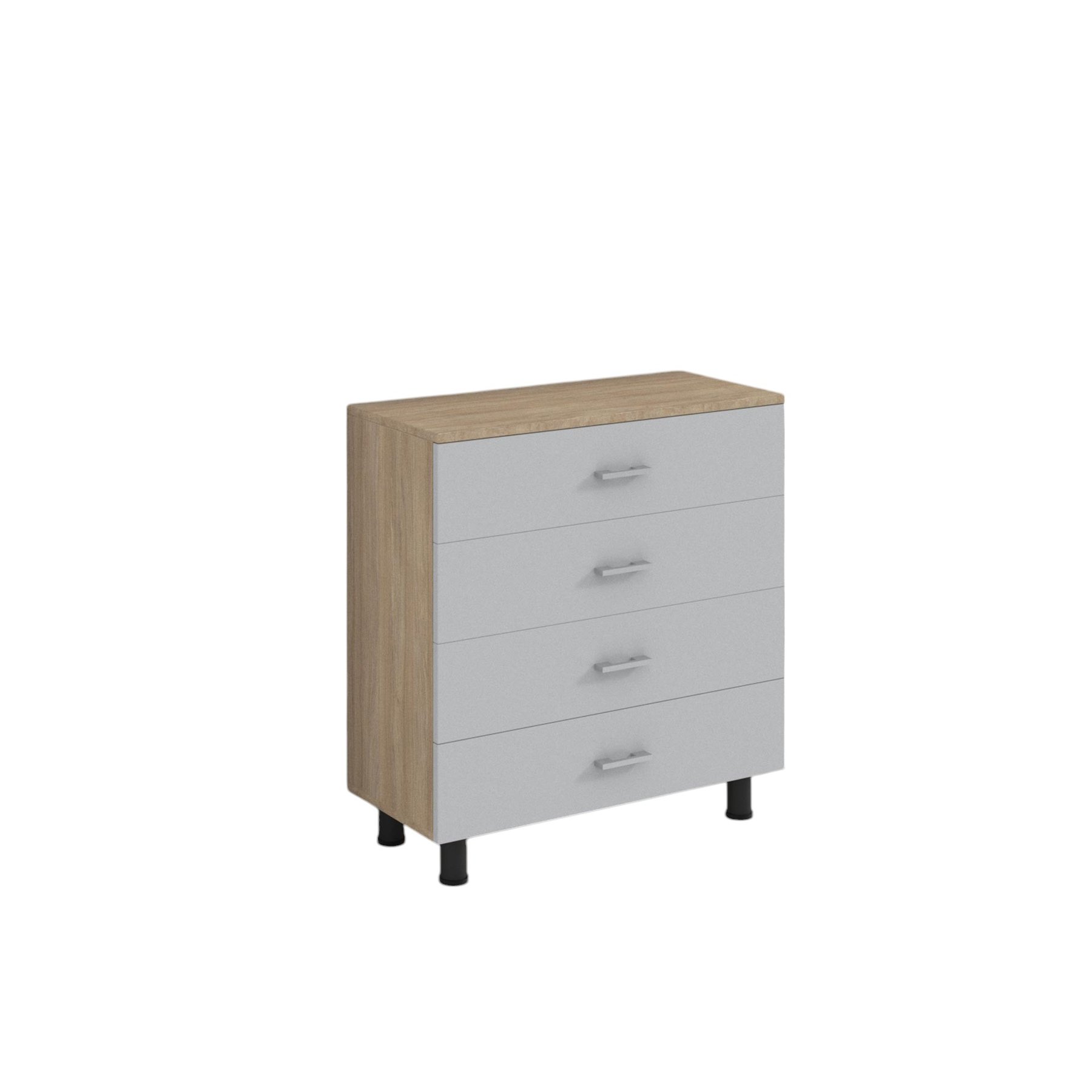 RFG Chest of drawers, 800 ? 400 ? 850 mm, oak sonoma and gray