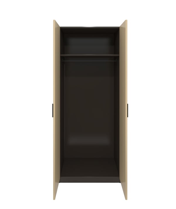 Гардероб RFG Milano, двоен, 800 х 550 х 2000 mm, ПДЧ 18 mm, светъл дъб и тъмносиво