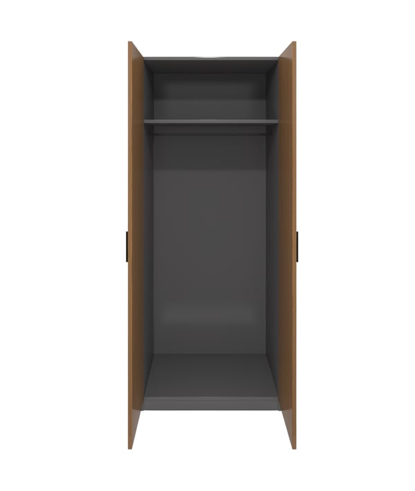 Wardrobe RFG Parma, double, 800 х 550 х 2000 mm, chipboard 18 mm, walnut and dark grey