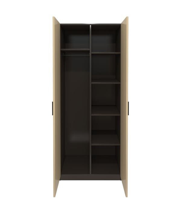 Wardrobe RFG Milano, with shelves, 800 х 550 х 2000 mm, chipboard 18 mm, light oak and grey