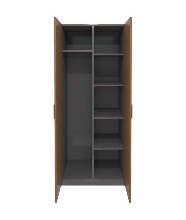 Гардероб RFG Parma, с рафтове, 800 х 550 х 2000 mm, ПДЧ 18 mm, орех и перлен графит