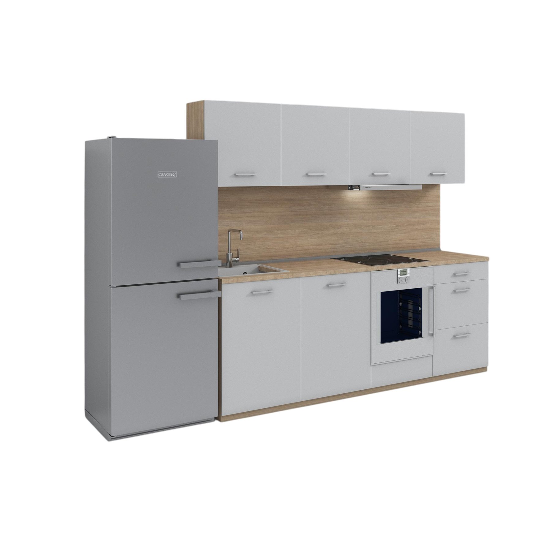 RFG Kitchen, 2400 x 600 x 2100 mm, sonoma oak and grey