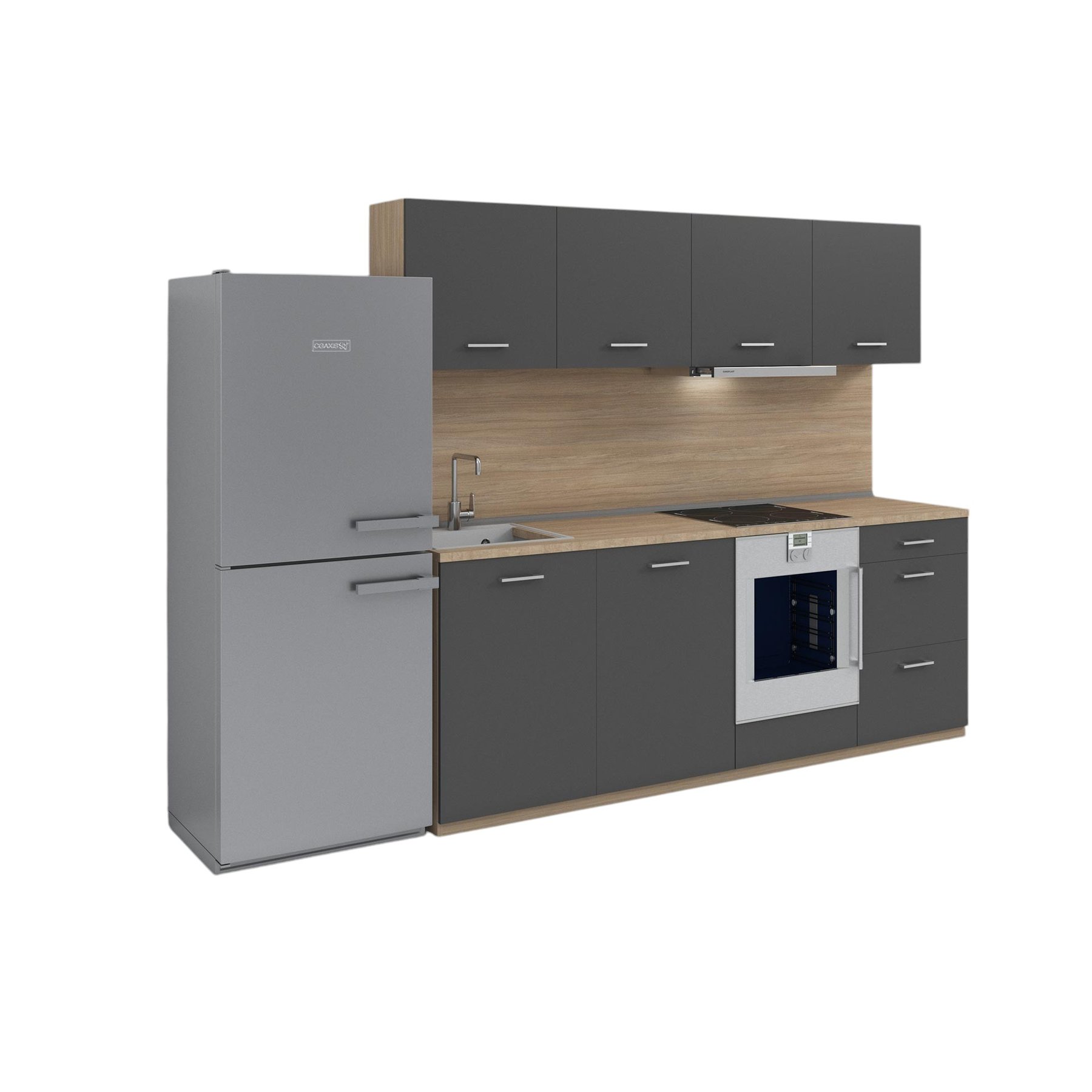 RFG Kitchen, 2400 x 600 x 2100 mm, sonoma oak and graphite