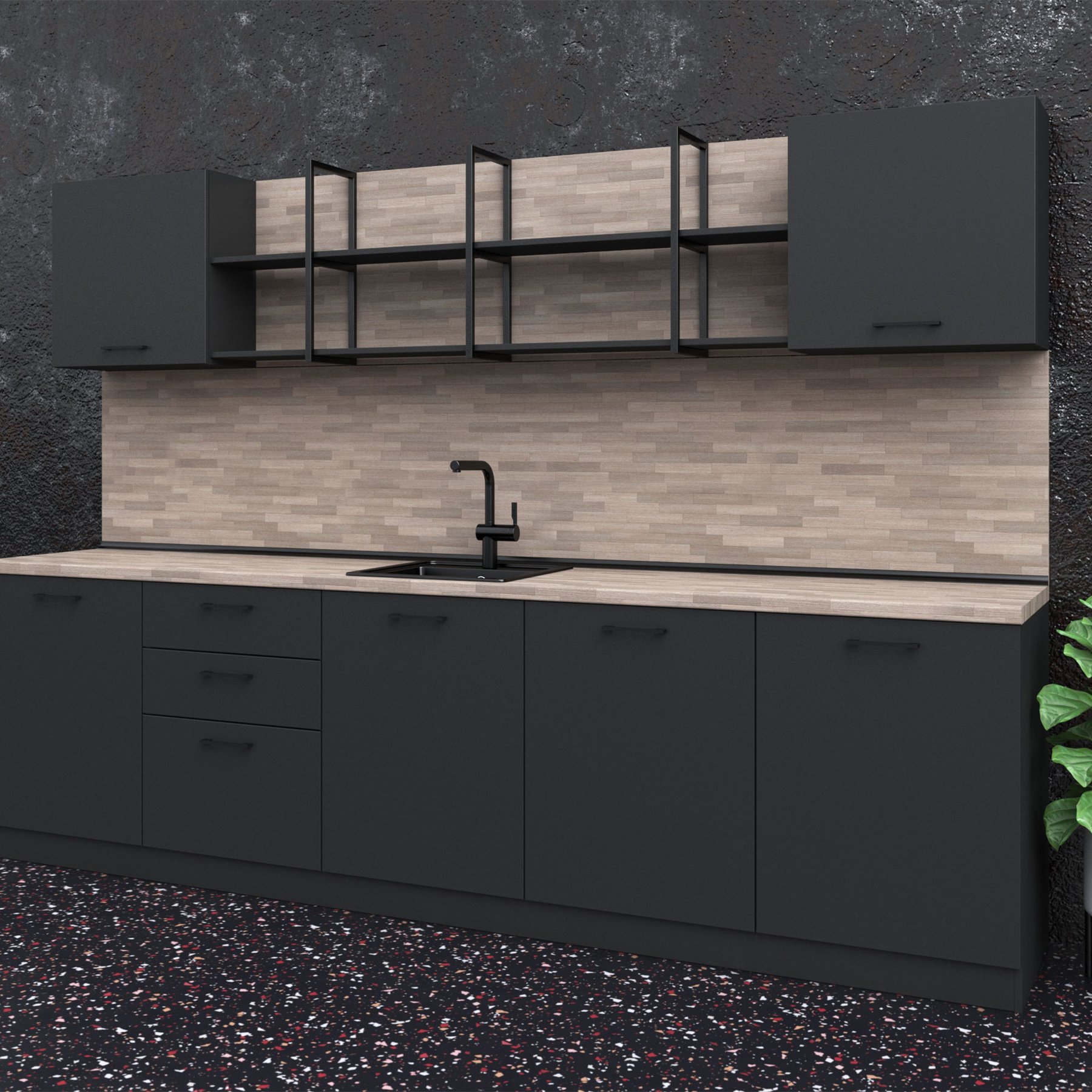 Kitchen Allegra, 3000 x 600 x 2110 mm