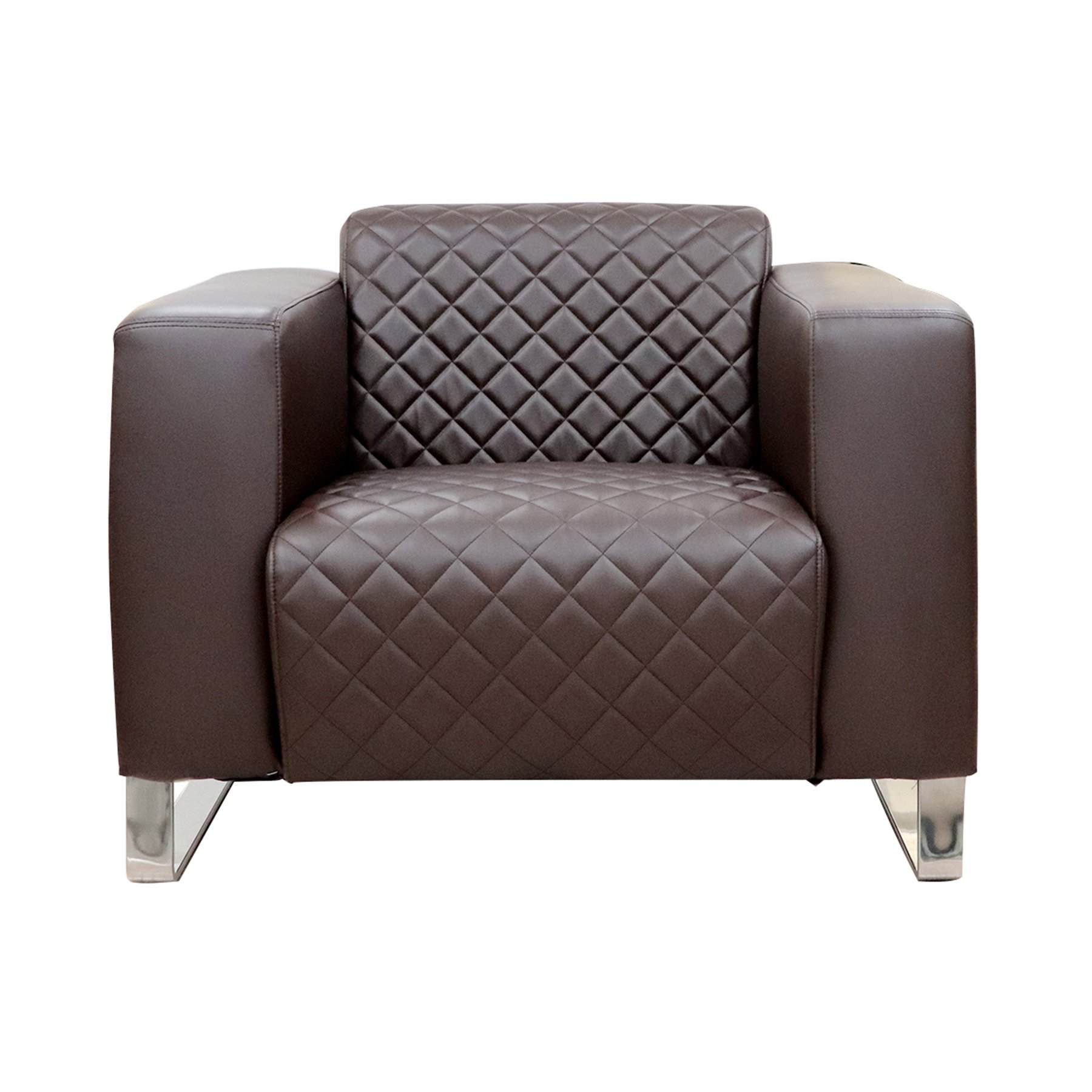 RFG Armchair Zelda, eco leather, brown seat, brown backrest