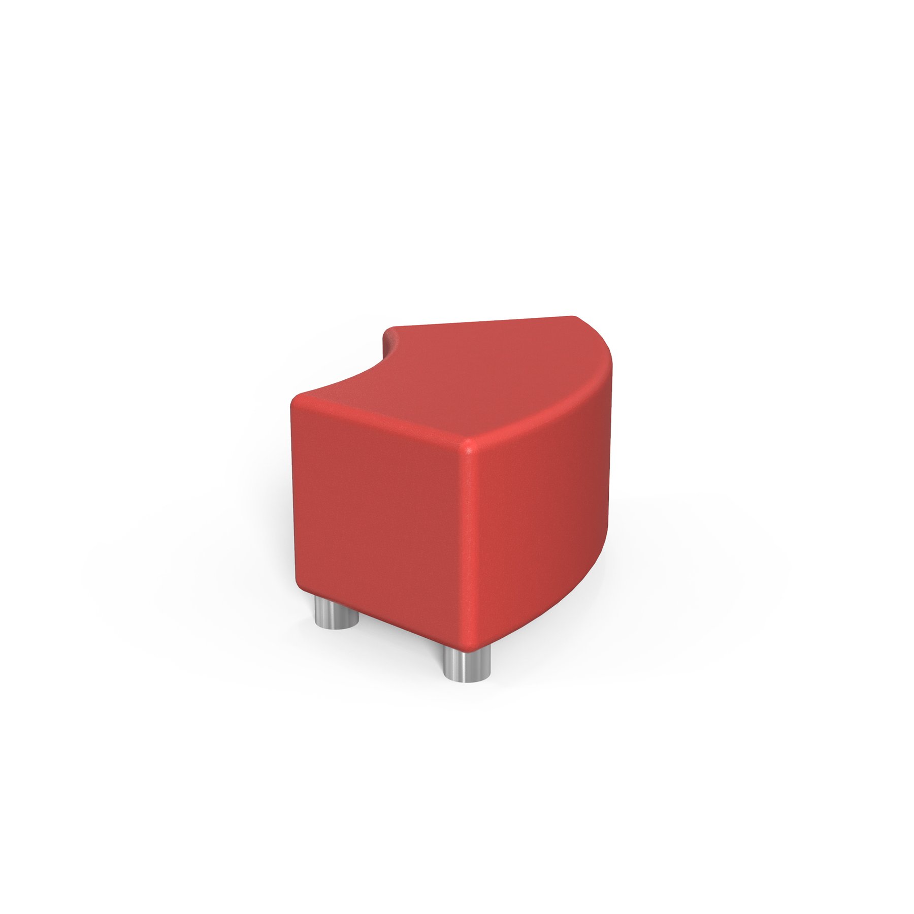 RFG Stool Curve, 90 x 90 x 43H, eco leather, red