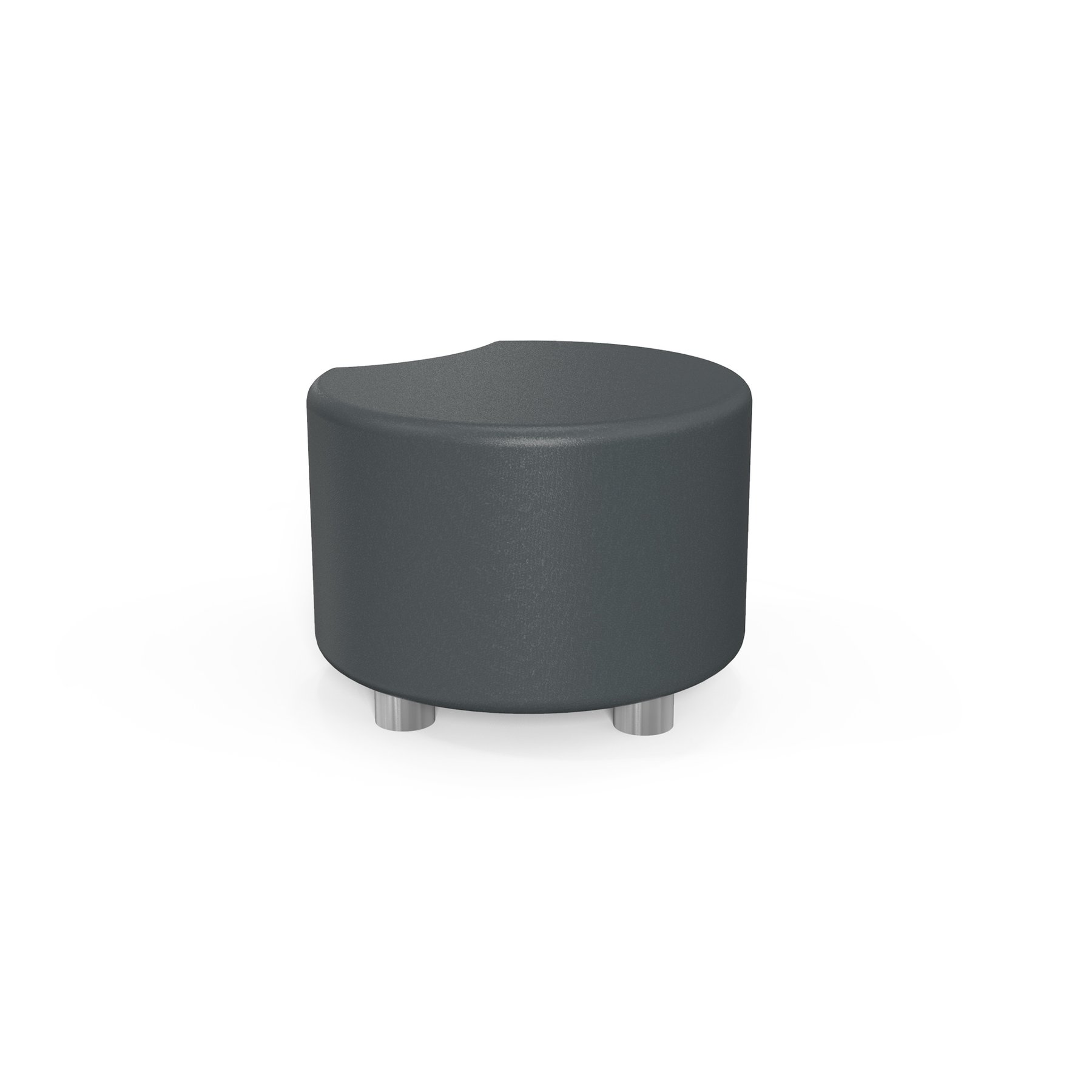 RFG Stool Moon, 60 x 60 x 43H, eco leather, graphite color
