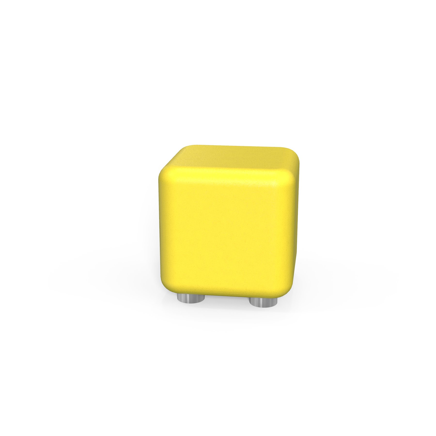 RFG Stool Cube, 60 x 60 x 43H, eco leather, yellow