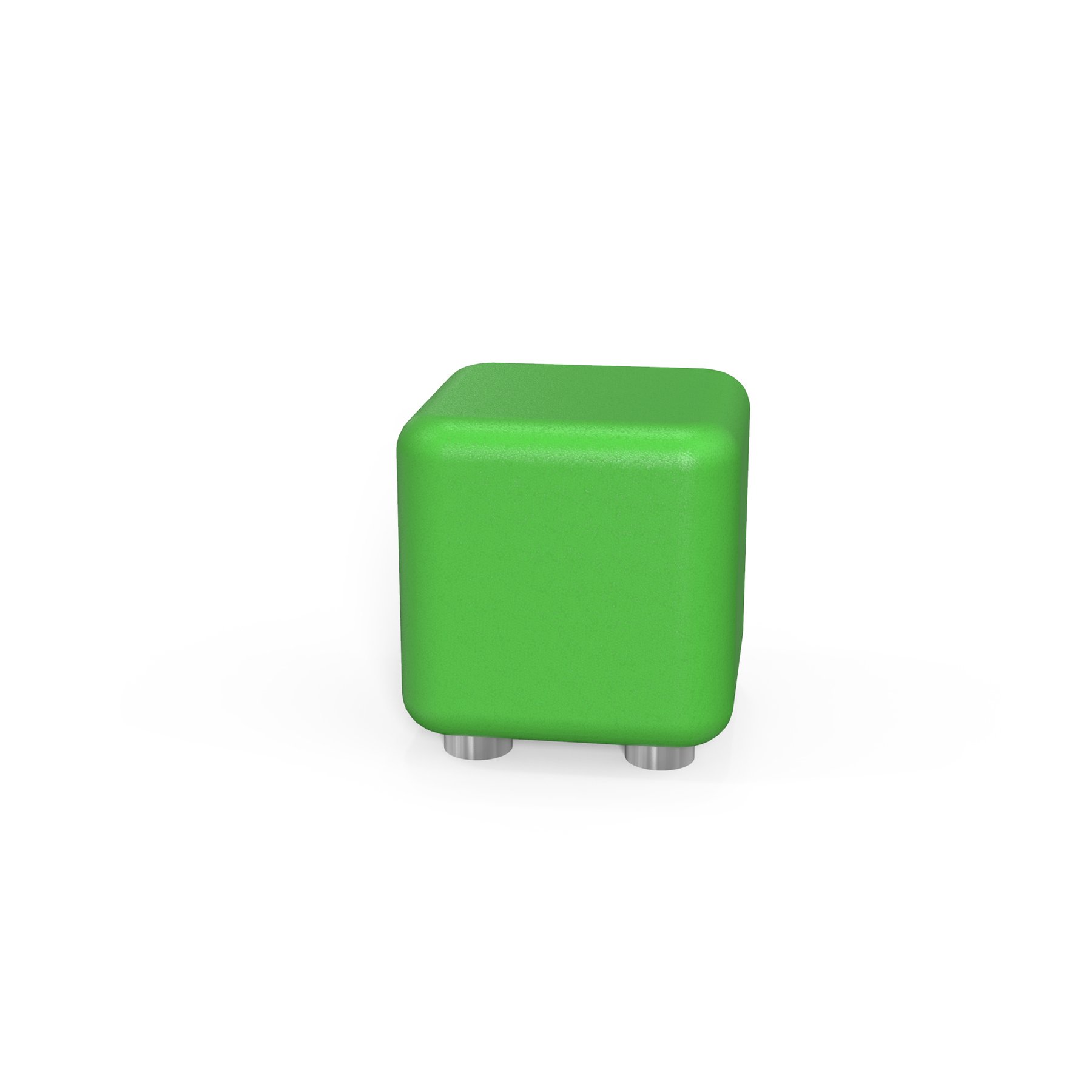 RFG Stool Cube, 60 x 60 x 43H, eco-leather, green