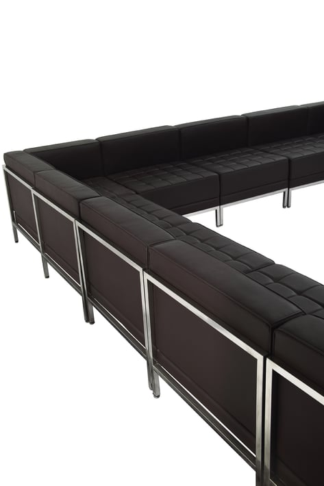 Табуретка RFG Neo, квадратна, екокожа, 700 х 700 х 450 mm, черен