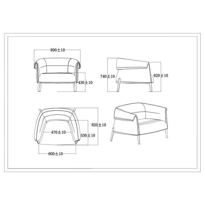 Фотьойл RFG Megan, текстил, метална основа, сив