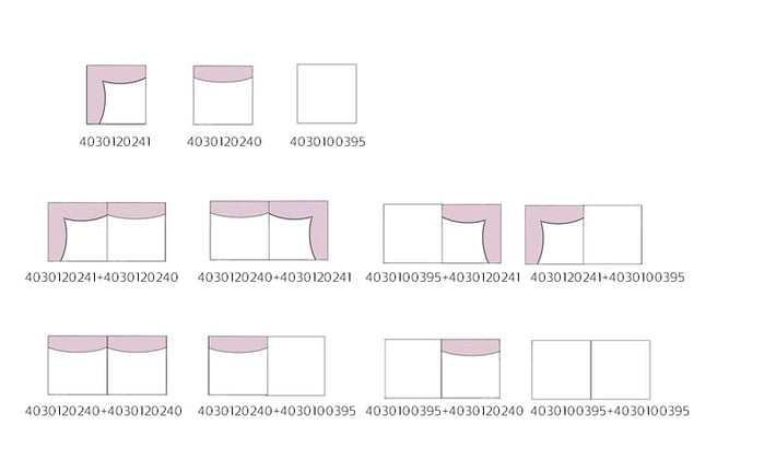 RFG Klark Module, corner, fabric, 800 ? 800 ? 720 mm, grey
