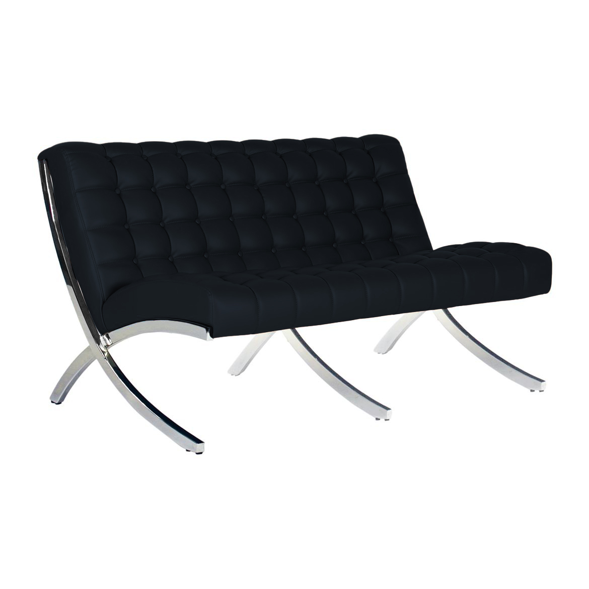 RFG Two-seater sofa Murano Chrome, 1350 x 870 x 760 mm, black
