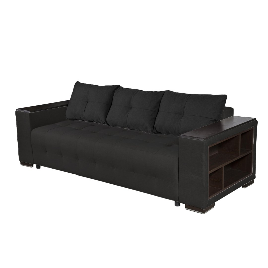 Sofa three-seater Leon Pocket, 2270 x 930 x 830 mm, black