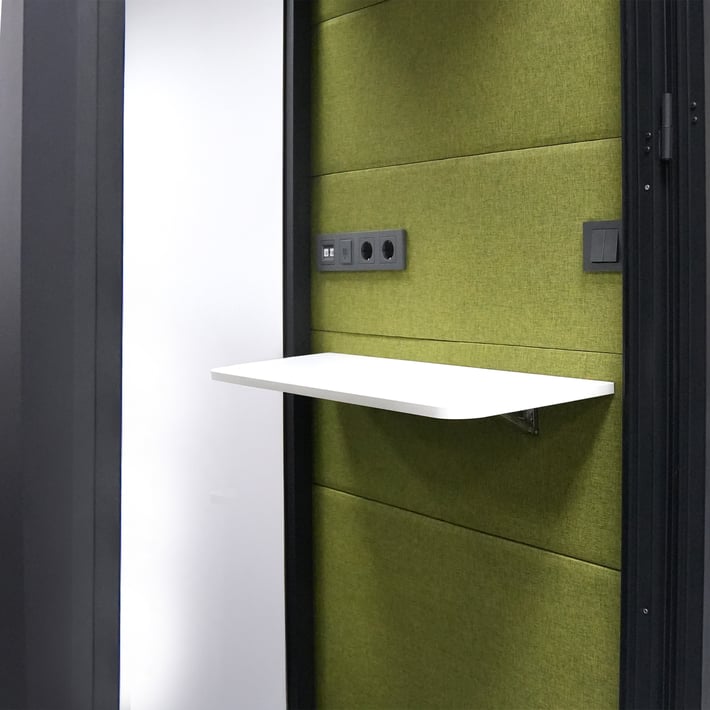 Шумоизолираща акустична кабина Flek, 960 х 1000 х 2300 mm, антрацит и зелено, сглобена мостра