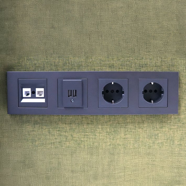 Шумоизолираща акустична кабина Flek, 960 х 1000 х 2300 mm, антрацит и зелено, сглобена мостра