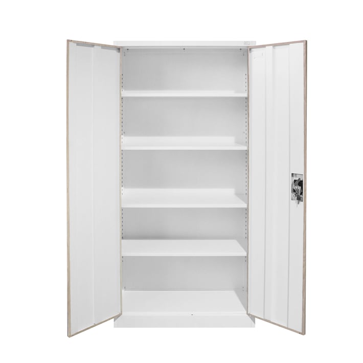 Шкаф RFG, за офис, метален 900 х 400 х 1850 mm, кехлибарен дъб и бяло