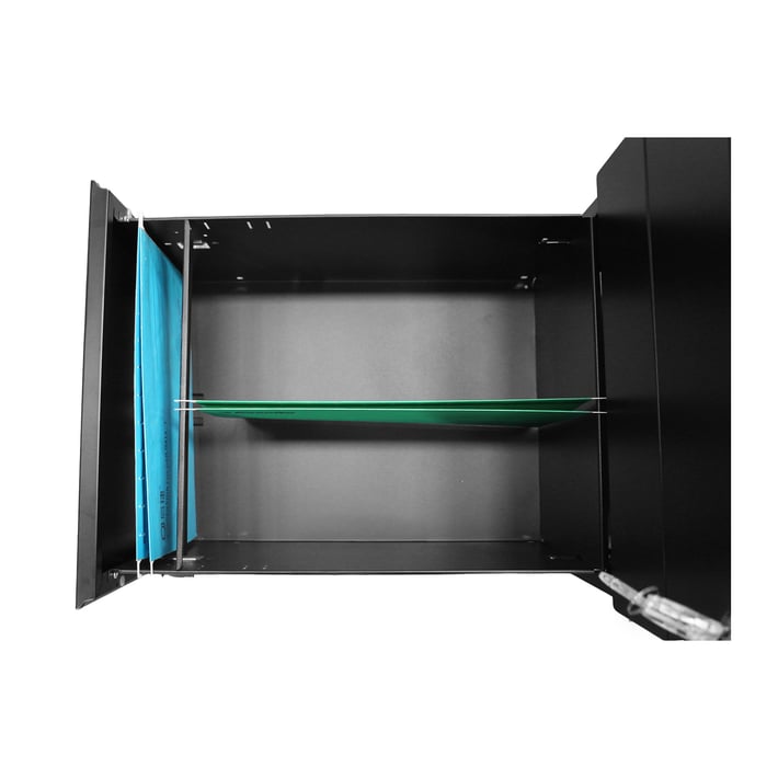 Контейнер RFG, метален, с три чекмеджета и ключ, 390 х 520 х 600 mm, черен