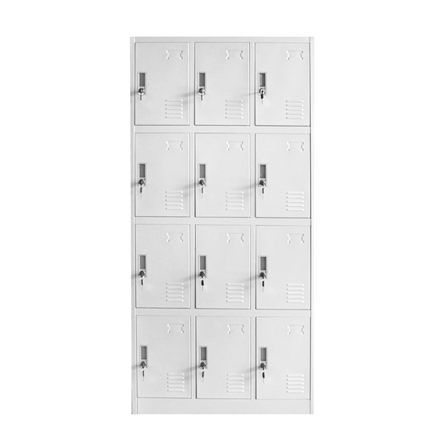 RFG Wardrobe, metal, with twelve compartments, 185 x 90 x 40 cm, grey