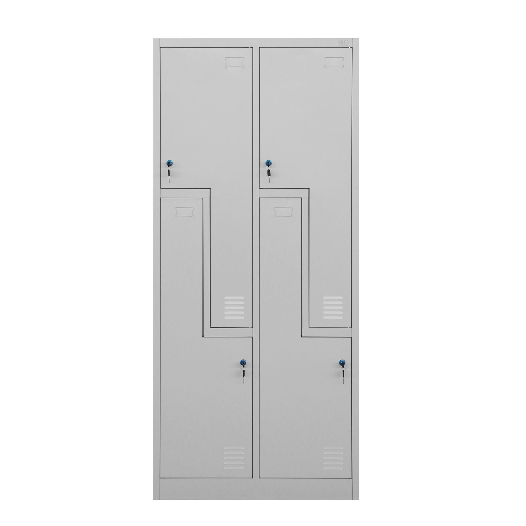 RFG Locker, double, metal, Z-shaped doors, 800 ? 450 ? 1850 mm, grey