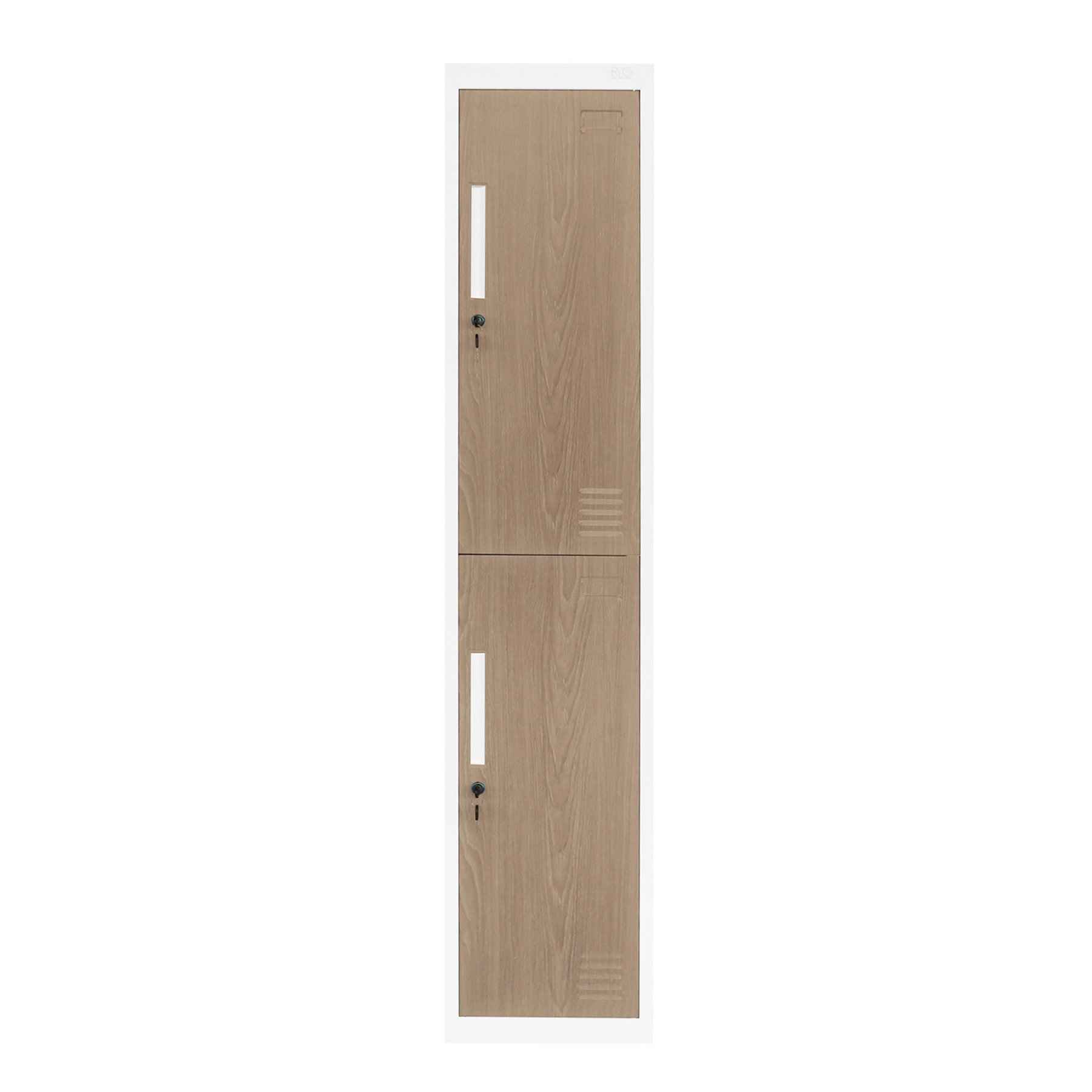 RFG Locker, single, metal, with two doors, 380 ? 450 ? 1850 mm, amber oak & white