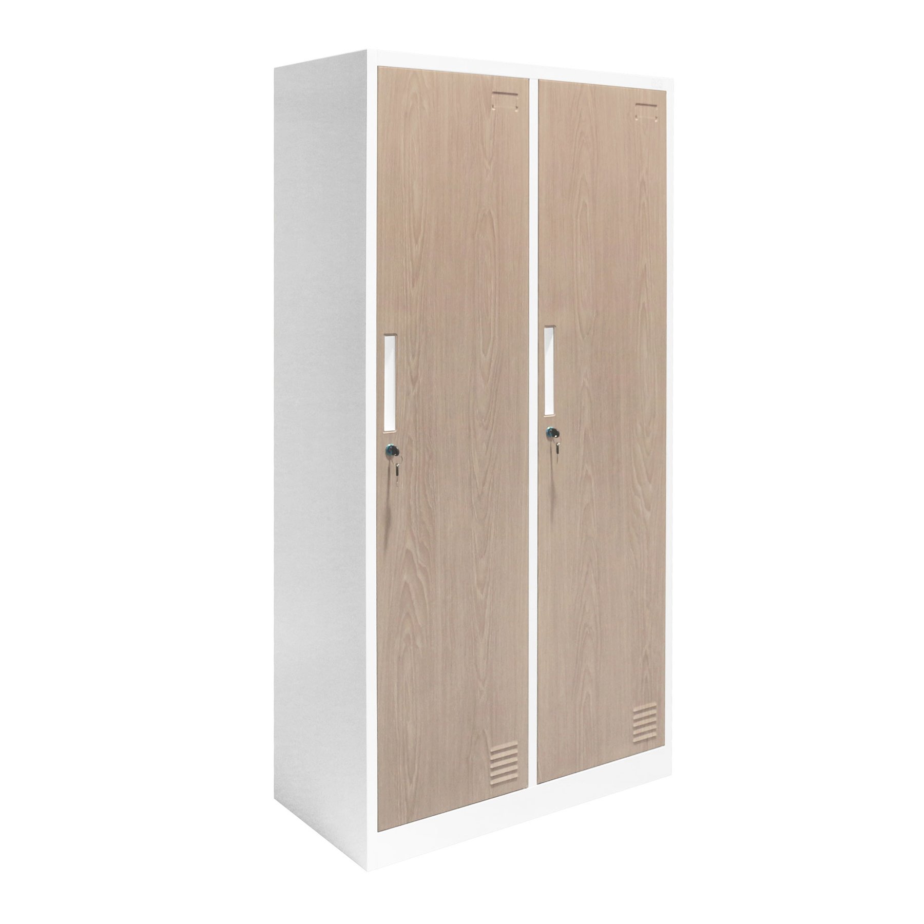RFG Locker, double, metal, 900 ? 450 ? 1850 mm, amber oak & white