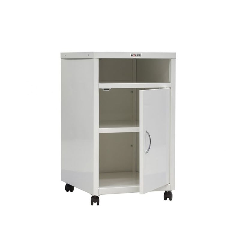 Cabinet, hospital, with shelf, 490 x 420 x 707 mm, white metal