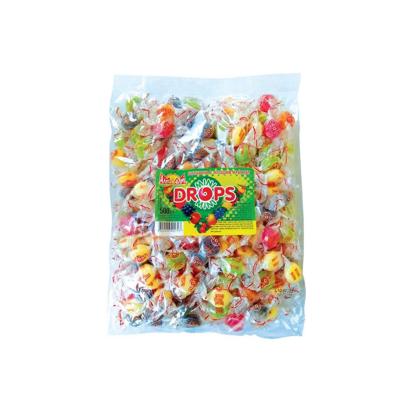 Mini Drops Candies, fruit, 170 pieces, 500 g