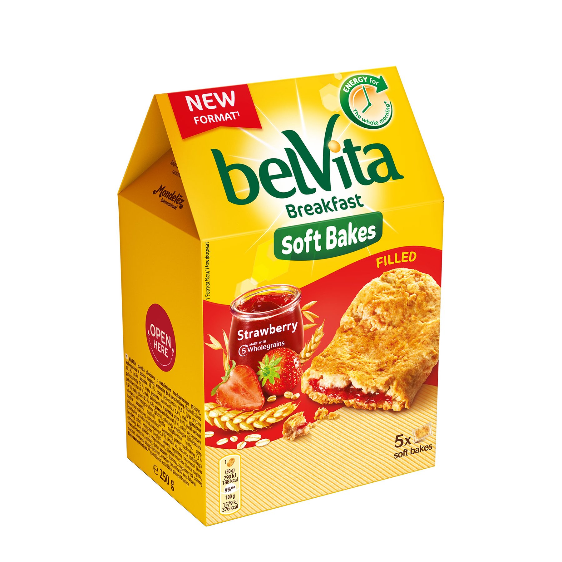 Belvita Biscuits, soft, with strawberry filling, 250 g