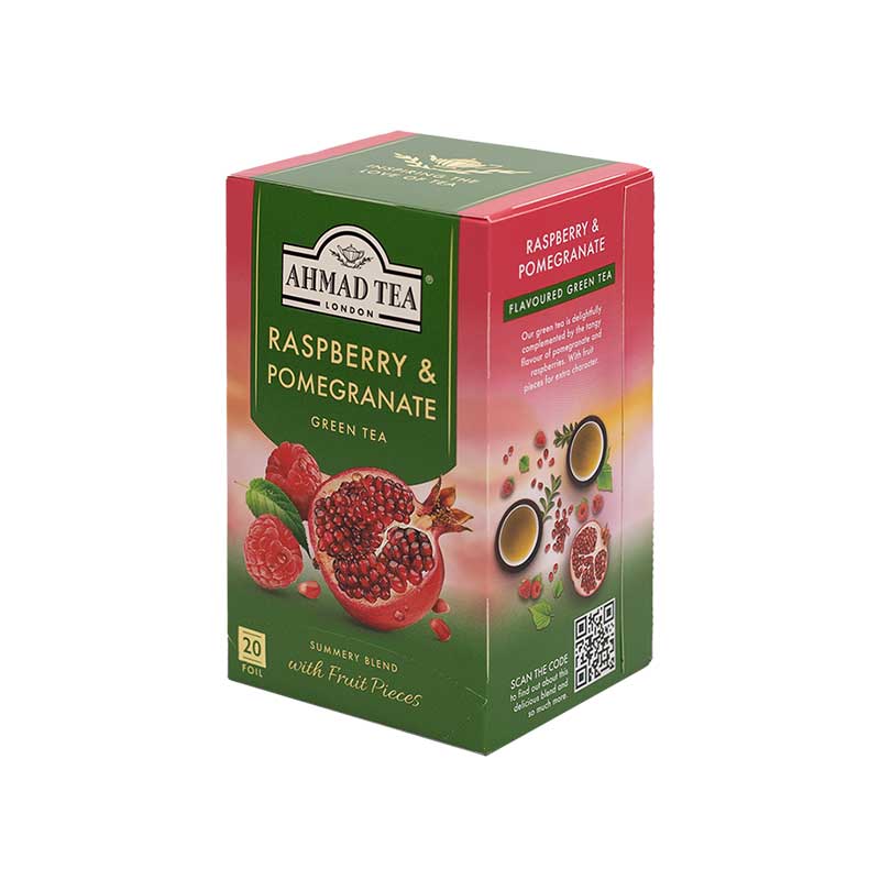 Ahmad Tea “Raspberry & Pomegranate”, green, 2 g sachets, 20 pcs