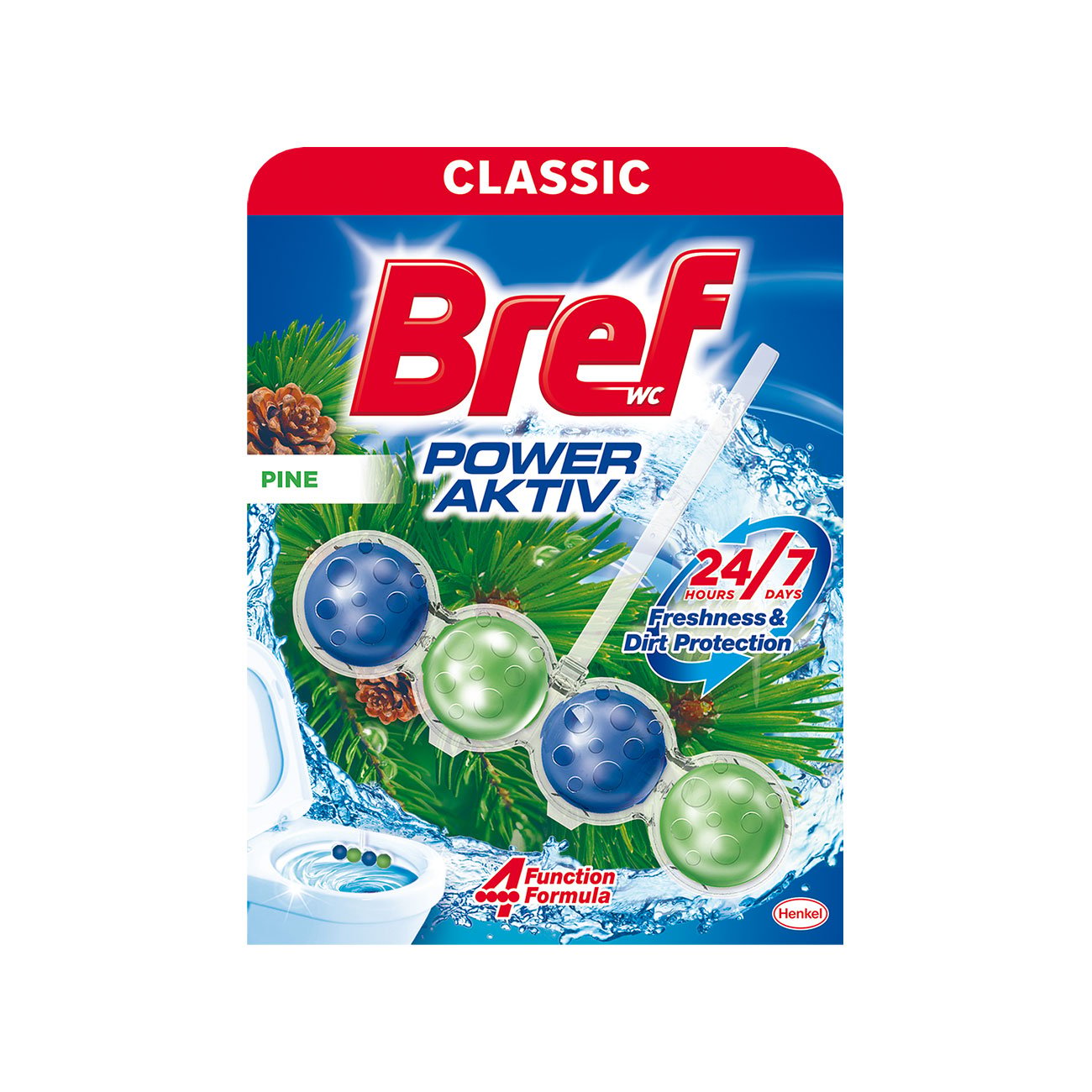 Air freshener for toilet Bref Power Aktiv, pine, 50 g