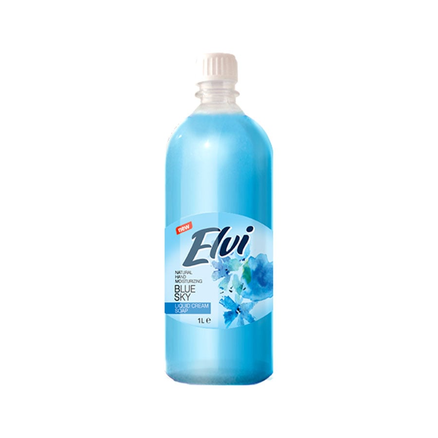 Liquid soap Elvi, blue sky, 1 L, blue