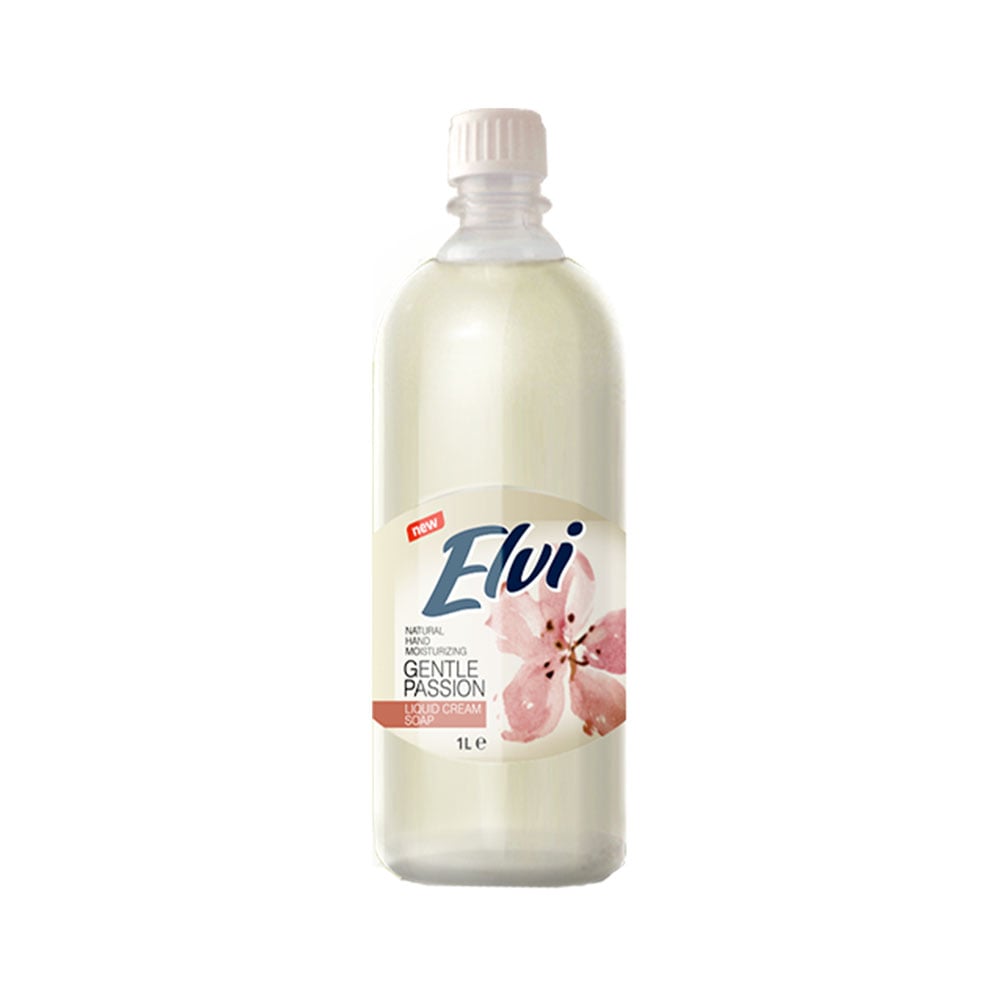 Liquid soap Elvi, gentle passion, 1 L, white