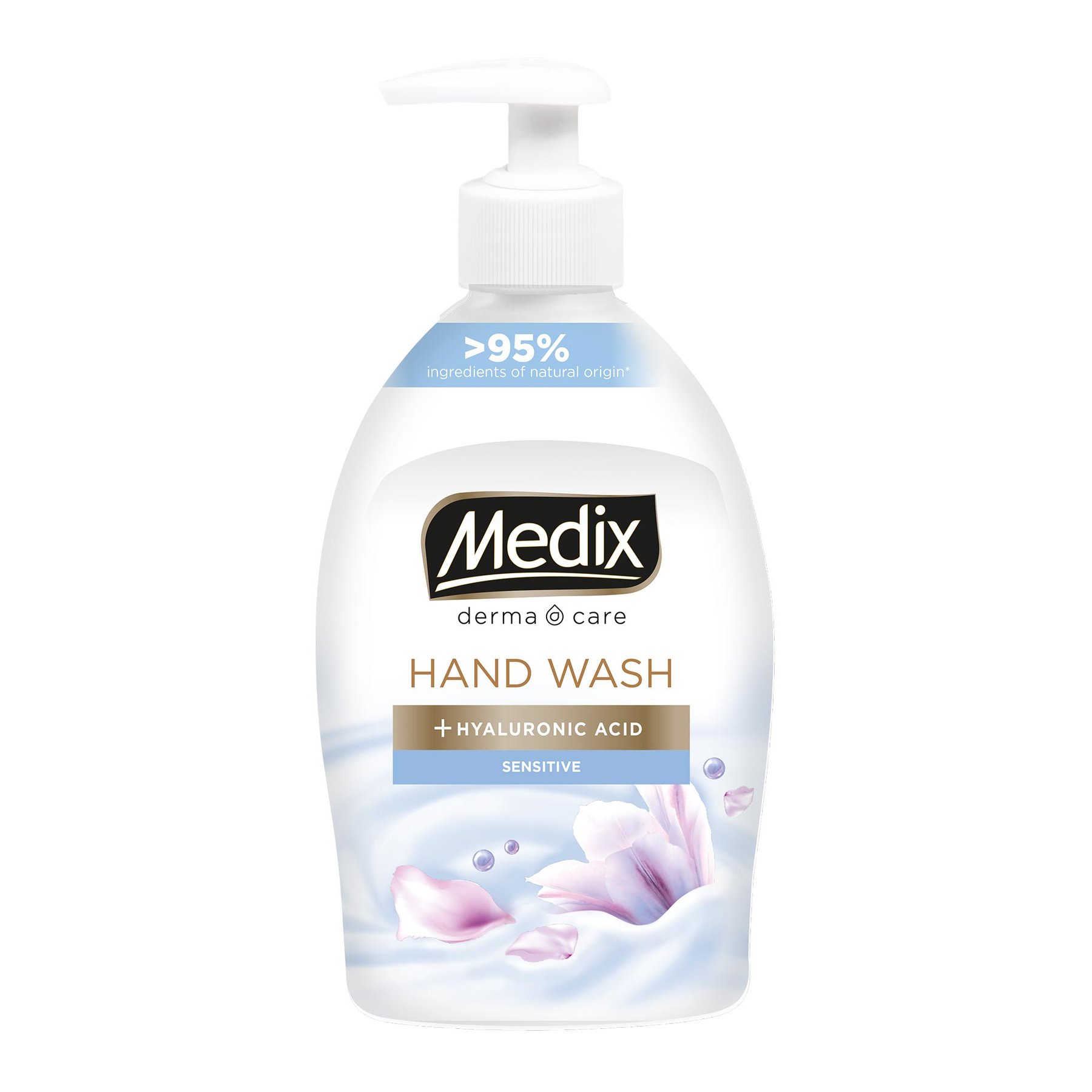 Liquid soap Medix Cream Sensitive, with pump, 400 ml, white