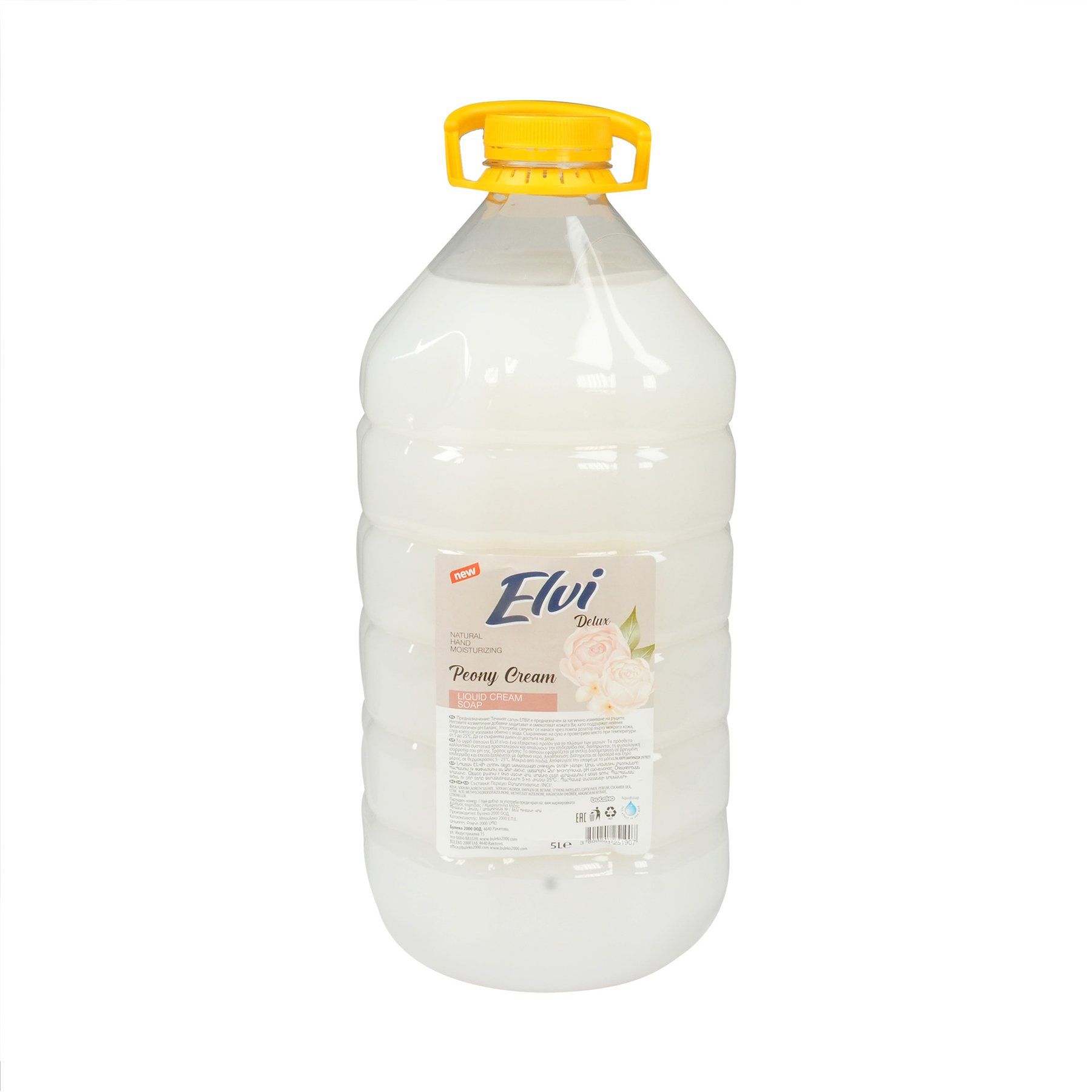 Liquid soap Elvi, gentle passion, 5 L, white